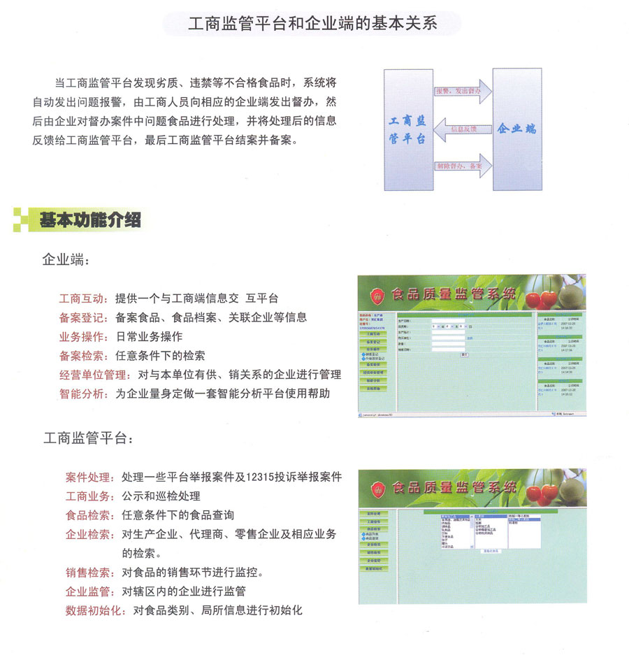 工商局食品質(zhì)量監管系統